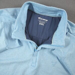 Birddogs 1/4 Zip Pullover Mens XXL Blue Heathered Performance Long Sleeve